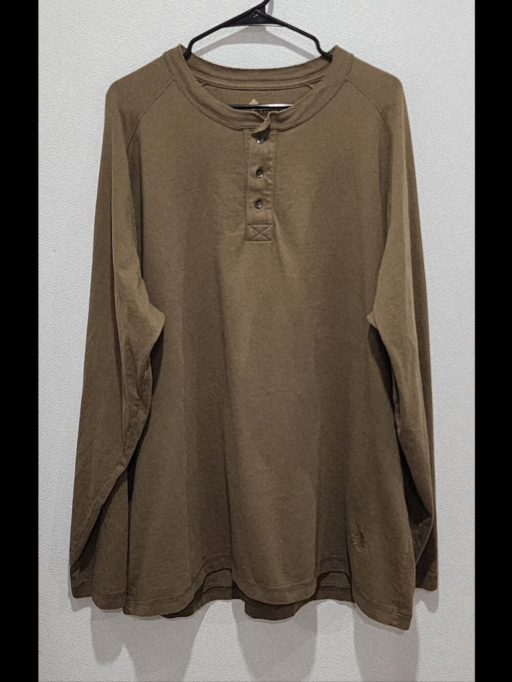 Territory Ahead Henley Men's Size XXL Olive Green 100% Cotton Long Sleeve